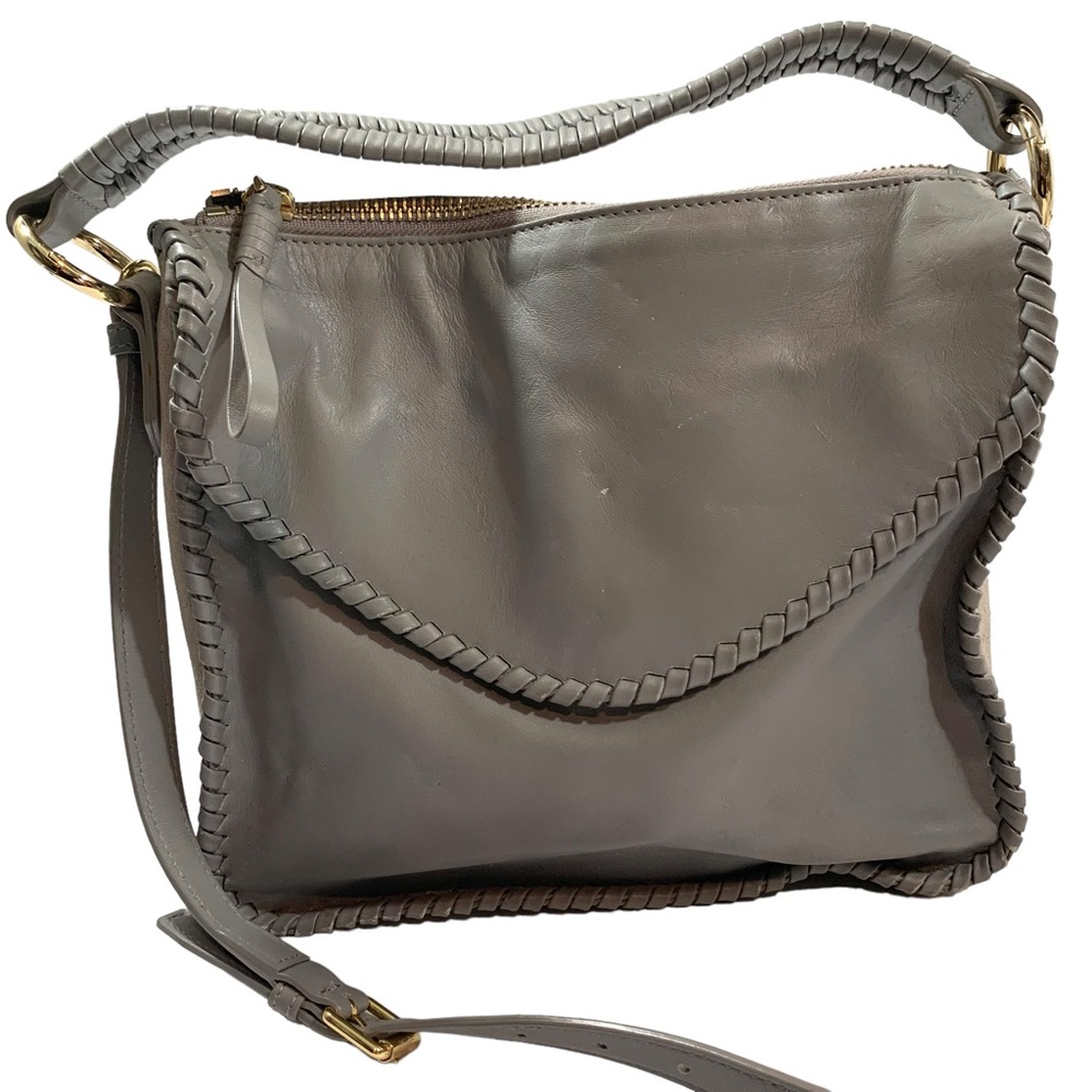 Henri Bendel Gray Leather Satchel